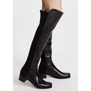 Stuart Weitzman 50 50 Over the Knee Leather Pull On Boots